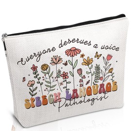 Luvsweets Speech Therapy Gifts for Women - Speech Therapist Makeup Bag SLP Gift, Everyone Deserve A Voice Cosmetic Bag with Zipper, Speech Language Pathologist Gifts for Birthday Christmas