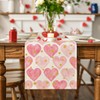 Artoid Mode Golden Pink Love Valentine's Day Table Runner, Seasonal