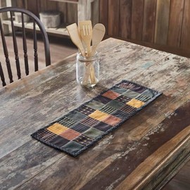 VHC Brands Runner 8x24, Cotton Dining Room, Kitchen Table Runner, Country Farmhouse Style, Heritage Farms Collection, Rectangle 8x24, Deep Burgundy