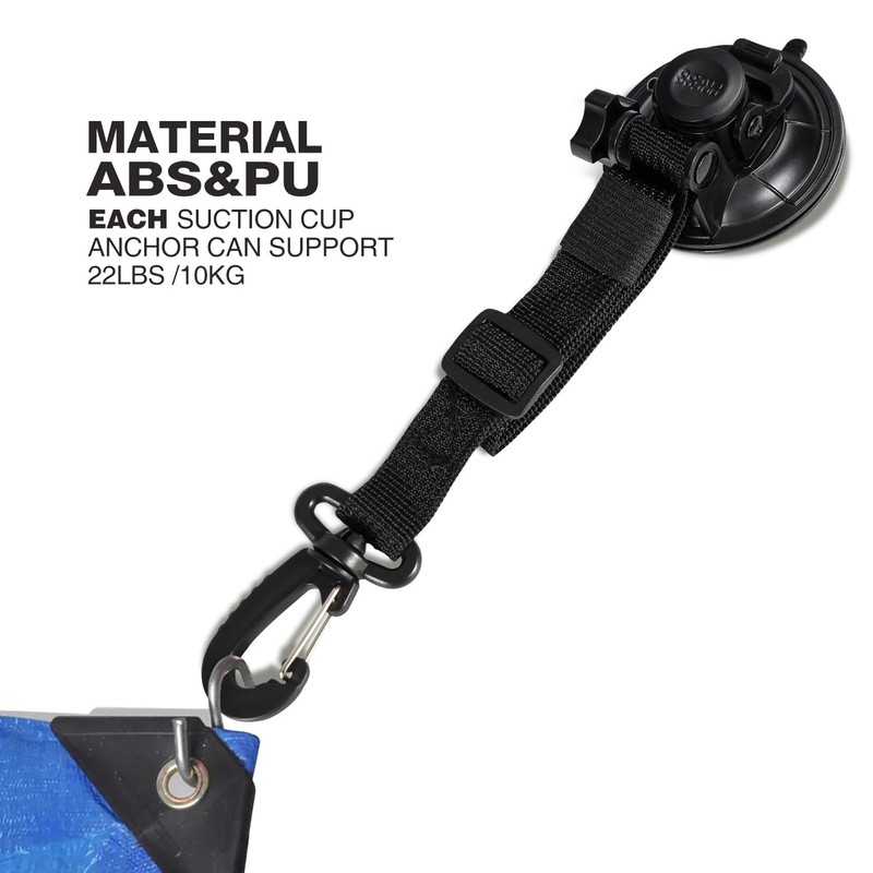 REDCAMP Heavy Duty Suction Cup Anchor with Long Straps and