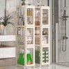 6-Tier Tall Narrow Storage Cabinet, Bathroom Cabinet with Transparent Doors