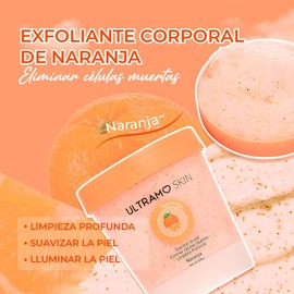 Exfoliante, Exfoliante Corporal, Humectante para Cuerpo, Rostro, Manos y Pies, Nutre la Piel, Limpia Profundamente, Reduce Imperfecciones, Deja la Piel Suave y Sedosa, Libre de Sulfatos (naranja, WC015)