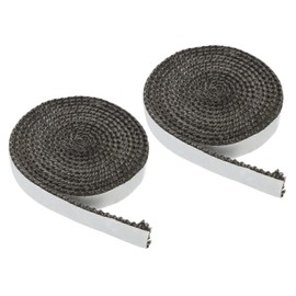 PATIKIL 5/8"x 1/8"x118" Wood Stove Gasket, 2Pcs Graphite Fiberglass Flat Self Adhesive High-Temperature Resistance Seal Rope for Stoves Fireplace Door, Black