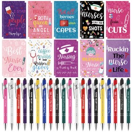 20 Set Nurse Gifts Bulk Nurse Appreciation Gifts Nurses Notebooks Pocket Notepads Ballpoint Pens Nursing Week Appreciation Thank You Gift for Medical Assistants Healthcare Staff Students Coworker