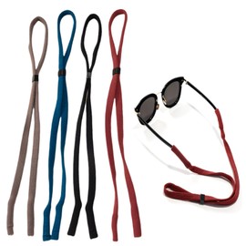 WHENON Adjustable Sunglasses Strap for Men, Women, and Kids - High Resilience Eyeglass Straps for Sports and Reading - Keep Your Sunglasses Secure with Glasses Strap-two blacks and two grays