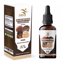 Smshealthproducts Mushroom Complex Extract Organic Non GMO Tincture Liquid Herbal Drops 2 Fl Oz