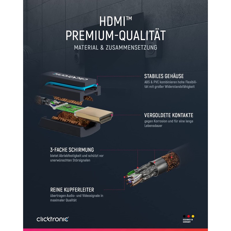 Clicktronic Casual Ultraslim High Speed HDMI cable with Ethernet (4K