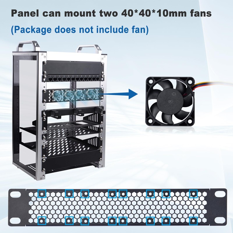 GeeekPi Vented 10 inch 1U Blank Panel Metal Rack Mount