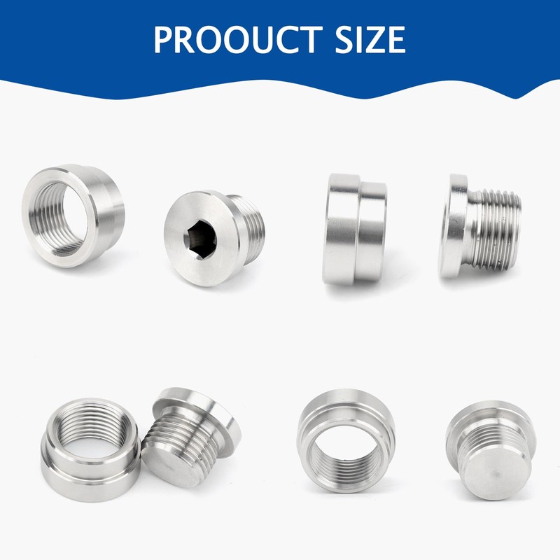 joytrace M18x1.5 Oxygen Sensor Weld Bungs & Plugs Kit (2