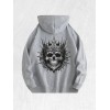 Crowned Skull Graphic Hoodie 100% Cotton US Warehouse 7 ColorsColor: