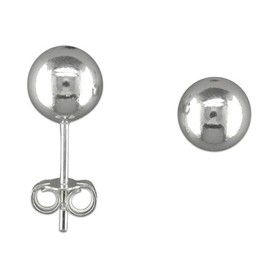 7MM Plain Round BALL/BEAD Stud Earrings - 925 Sterling Silver - Classic Round Ball Studs