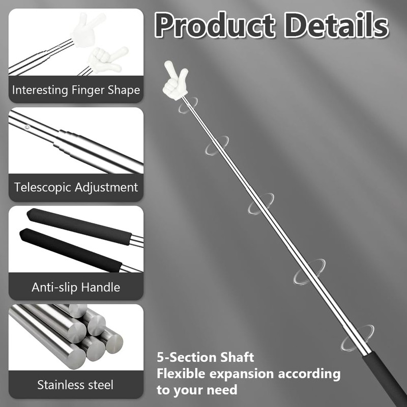 AOOHA Presentation Finger Pointer,2PCS Retractable Pointing Stick Small and Retractable