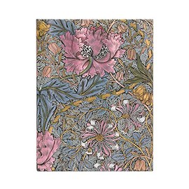 Morris Pink Honeysuckle (William Morris) Ultra Lined Hardcover Journal: Hardcover, 120 gsm, ribbon marker, memento pouch, elastic closure, book edge printing