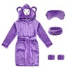 MORFORU Girl Fleece Robe Bathrobe with hoodies, Kid Bathrobe Matching