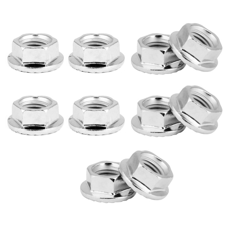 Pack of 10 Flange Nuts M10 x 1.25 Fine Thread