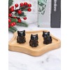 JSDDE Black Obsidian Crystal Cat Figurine for Cat Lovers Cute