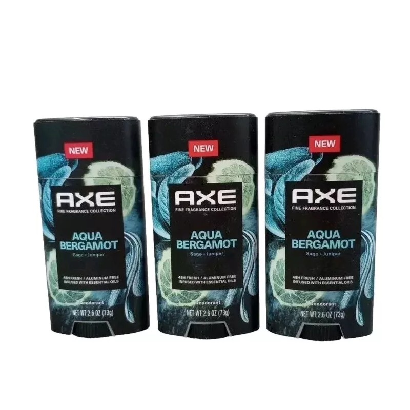AXE (3) Axe Fine Fragrance Collection Deodorant Aqua Bergamot 2.6oz