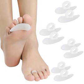 Hammer Toe Correctors, 4 Pairs of Hammer Toe Cushions, Hammer Toe Gel Pads, Wavy Corrector, for Curled, Curved Claws, Reduces Pain and Friction