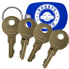 CH510 Replacement Key for Truck Tool Boxes and RV Compartments Marked CH-510-1 Robby’s Cloud Keychain Included - Key Style May Vary (4-Pack)