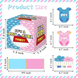 Cloud Gender Reveal Party Games Set, Pink Blue Gender Reveal Box with Cloud Pull Out Card and 50 Boy or Girl Ballot Cards, Baby Gender Reveal Party Decorations Games for Boy or Girl Baby Shower