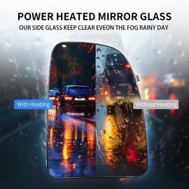 Convitex Passenger Right Side Short Arm Heated Upper Mirror Glass with Rear Holde for Ram ProMaster 1500 2500 3500 2014-2021, for CH1321376