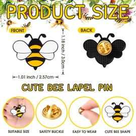 Misdary 30 Sets Cute Bee Lapel Pin Badge Teacher Appreciation Thank You Gift for Employee Coworker Teacher bee party favors