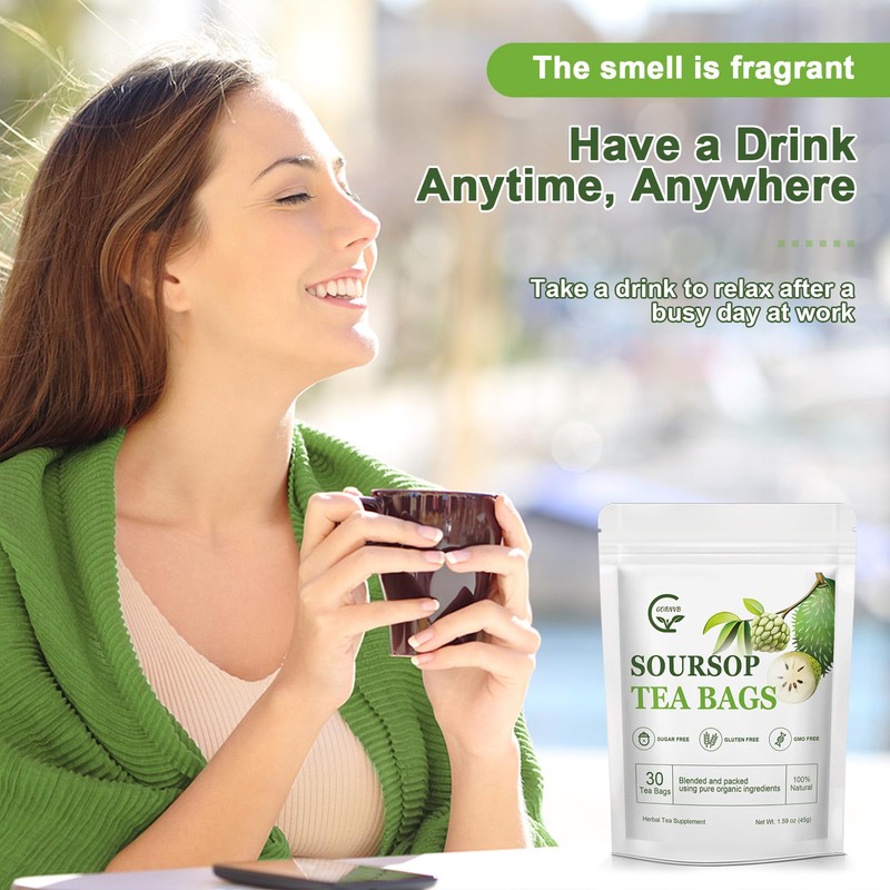 Organic Soursop Leaf Tea Bags | Annona Muricata Herbal Tea