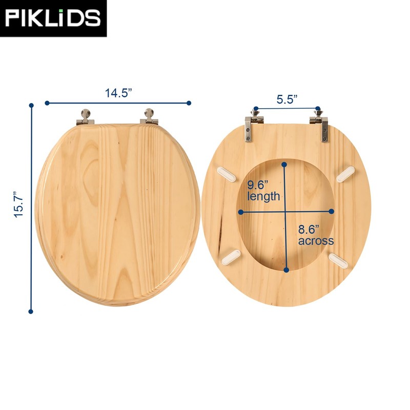 Toilet Seat, Solid Wood, Pine Wood, High Gloss Finish, PIKLiDS