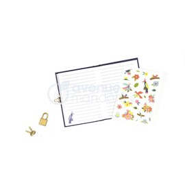 Avenue Mandarine - Ref CO205C - Private Diary with Padlock Closure - Birds & Flowers Design - 240 Ruled Pages, 110 x 140mm, Supplied with 2 Keys, Suitable for Ages 6+