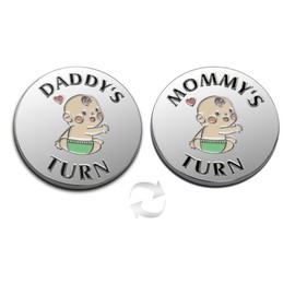 New Dad Mom Gifts Funny Decision Making Coin, New Baby Gift for Parent Mummy Daddy Pregnancy Women First Time to be Moms Dads St.Patrick's Day Easter Birthday Gifts Double Sided