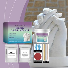 Hand Mold Kit - Sculpture Hand Casting Kit Couples with Gloves | Handmade Craft Set with Gloves Keepsake Sculpture Mould for Women, Mom & Mothers Day