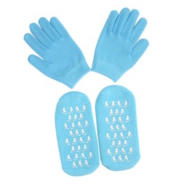 Healeved Spa Socks Gloves Moisturizing Gel with Relief for Dry Skin Sky Blue Set of 2