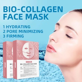 5 Stück Korean Bio-Collagen Real Deep Mask,Collagen Mask Overnight,Anti-aging Kollagen Gesichtsmaske, Collagen Reverse Film Volume Peel off Mask,Lösliche Kollagen-Ergänzungsfolie Gesichtsmask