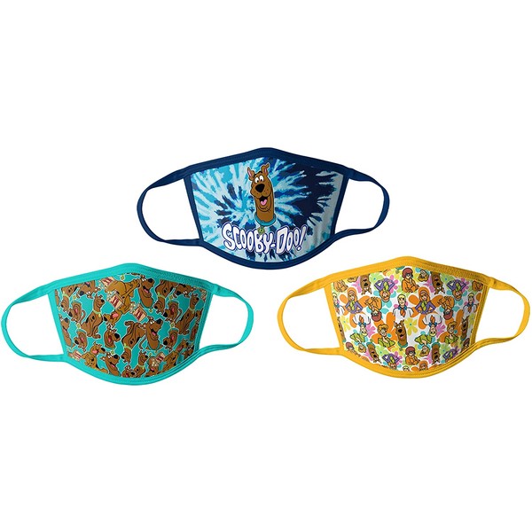 Scooby Doo Kids Cloth Face Masks Cotton Pack of 3 Washable Reusable Non-Medical