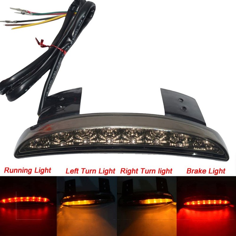 Motorcycles Tail Light with Left Right Turn Signals Red &