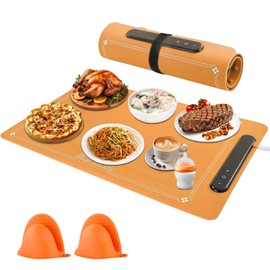 Food Warming Mat - Electric Warming Tray with 4 Temperature Settings,Full Surface Heating,Rollable & Portable,Versatile Food Warmers for Parties, Buffets, Gatherings