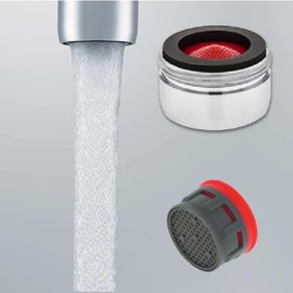 Neoperl Full Flow Aerator Standard & Junior Faucet Size Aerated Stream 1.8 gpm / 2.2 gpm Male, Female, Dual Thread 11 6200 5 (Regular Male Thread, Red 2.2 GPM)