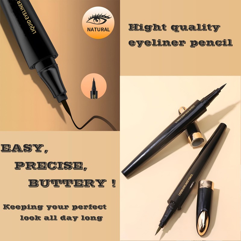 Eyeliner Black，Eyeliner pencil for Women，Waterproof ， Long-Stay ，Super-Soft for Smooth