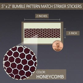 2” x .5” Rectangle Match Striker Stickers - 20 Pieces | Match Strike Paper with Adhesive Pre-Cut in Rectangles for Easy Match Lighting | Also Available in Other Patterns (Brown)