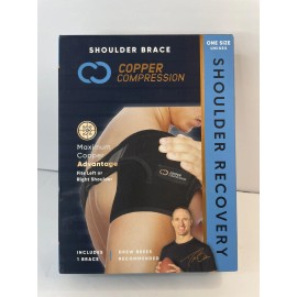 COPPER COMPRESSION Shoulder Brace Fits Left or Right Shoulder One Size NEW