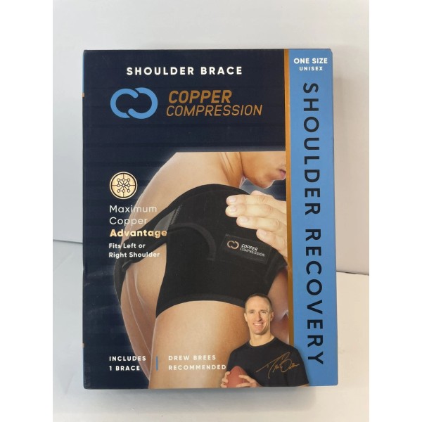 COPPER COMPRESSION Shoulder Brace Fits Left or Right Shoulder One