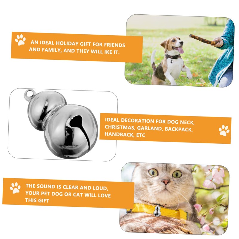 VILLFUL 5Pcs Christmas Pet Bells for Dog Collar Lightweight Decorative