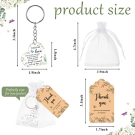 60 Set Funeral Keychains for Guests Memorial Favors, Heart
