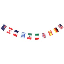 World Countries Bunting Flag, 3.6m/11.8ft Length, International Hanging String Decoration for Olympics, Around the World Parties, Multicultural Events, Sporting, School events, 20x30cm Flag Size
