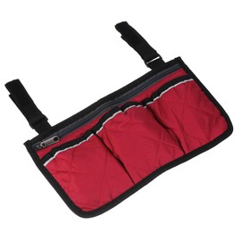 YOKIVE Armrest Organizer, Waterproof Chair Snack Storage Bag with Straps, Great for Camping Beach Daily Use, (Red, 4 Pockets)