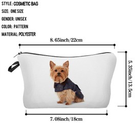 Livel lhood Yorkshire Terrier Puppy Makeup Bag Cute Small Makeup Organizer Bag Travel Toiletry Zipper Pouch Birthday Christmas Gift for Dog Lovers Yorkshire Terrier Cosmetic Bag for Women