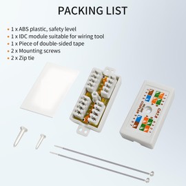 teasteam Cat6 Junction Box 2Pcs RJ45 High Speed Inline Punchdown Krone Extension Adapter Coupler Joiner for Cat5 Cat5E Cat6 Powerline Ethernet Network Cables Extender Applications White