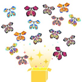 15 Pieces Magic Flying Butterfly, Clockwork Butterfly Card, Flying Butterfly, Rubber Band Butterfly, Butterfly Flying Toy, Performance Props, Children Surprise Gifts (Random Color).