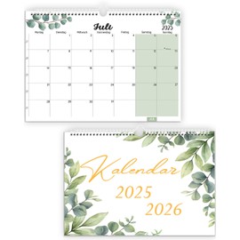 Qupuce Wall Calendar 2025/26 (18 Mo) 32 x 22 cm, Magnetic Calendar from Jul 2025 to Dec 2026, Monthly Planner, Annual Calendar, Family Calendar for Home or Office