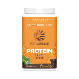 Sunwarrior Sunwarrior Vegan Organic Protein Powder Plant-Based Protein 5 Superfood Quinoa Chia Seed Soy Free Dairy Free Gluten Free Synthetic Free Non-GMO Chocolate 30 Servings Classic Plus